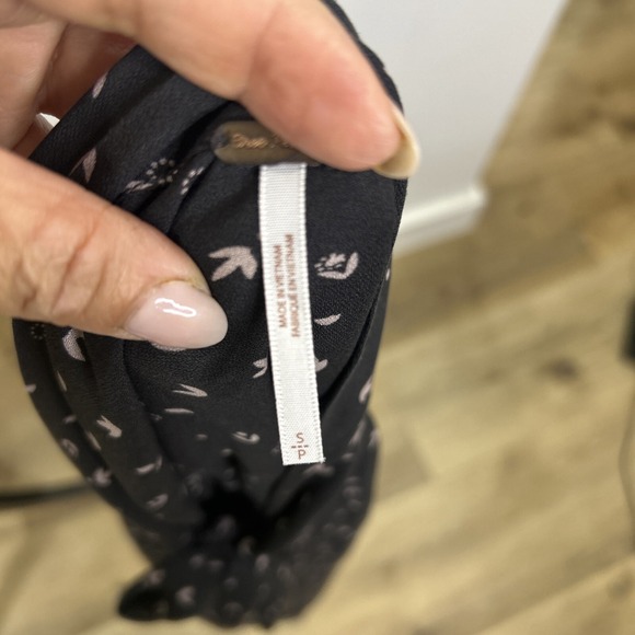 Free People pink and black sleeveless blouse with accent‎ neck ribbon Size S - Picture 3 of 8